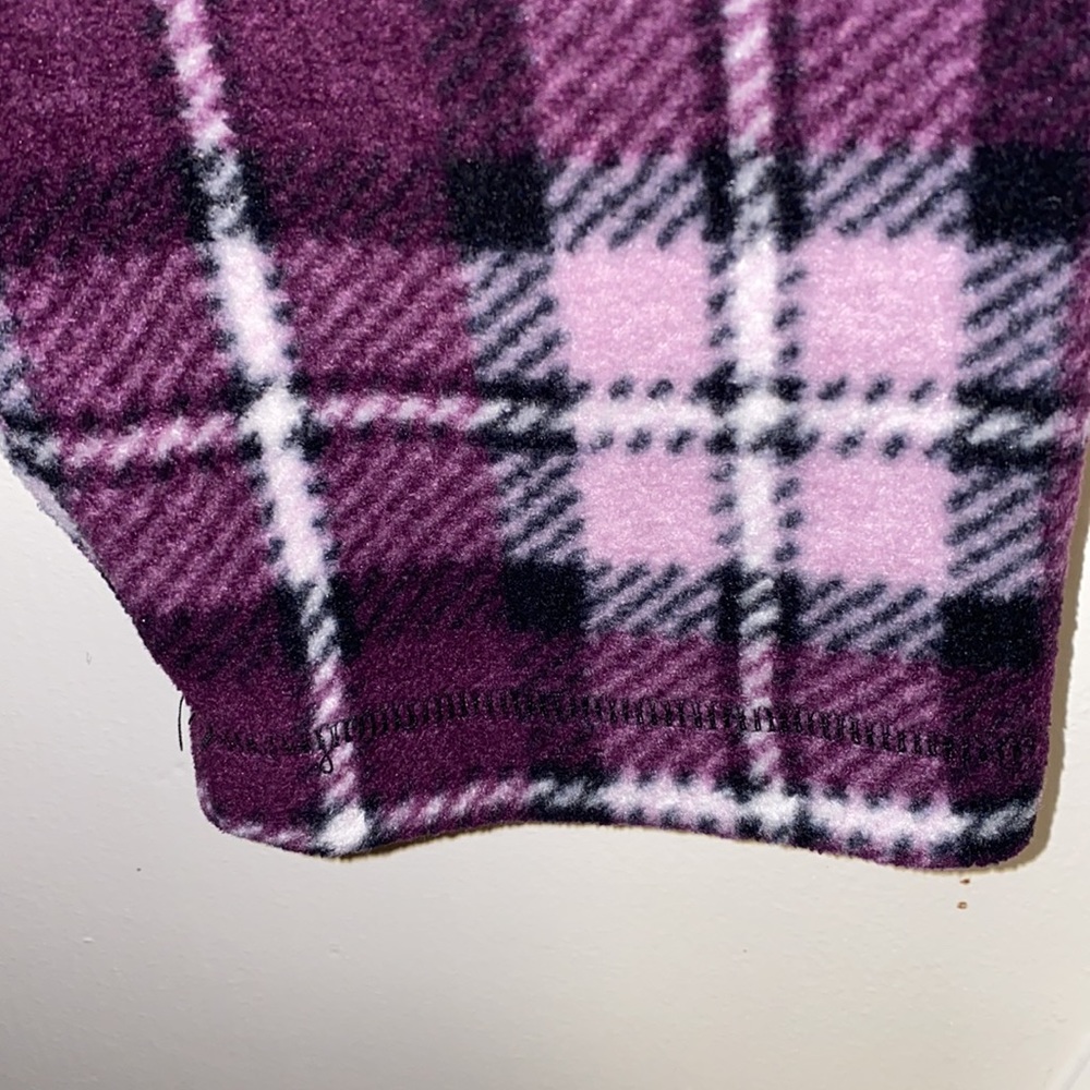 Crossroads Woman 1X Purple White Plaid Half Zip Up Sweater - Picture 10 of 13